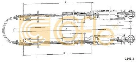 Трос ручника COFLE 1141.3