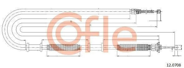 Трос ручника COFLE 12.0708 (фото 1)