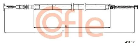 Трос ручника COFLE 491.12