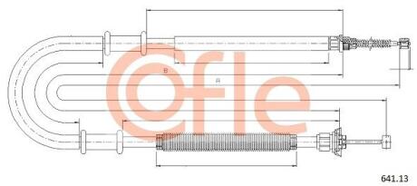 Трос ручного гальма лівий Fiat Doblo 1.2-1.9JTD 03 COFLE 641.13