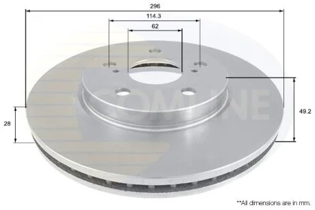 Comline - Диск гальмівний вентильований з покриттям COMLINE ADC01112V