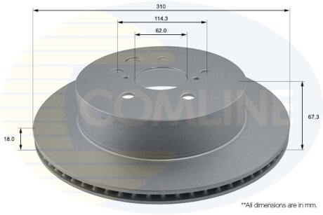 - Диск гальмівний вентильований з покриттям COMLINE ADC01123V
