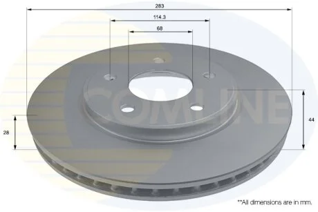 Comline - Диск гальмівний вентильований з покриттям COMLINE ADC0296V