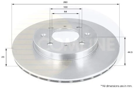 Comline - Диск гальмівний вентильований COMLINE ADC0554V