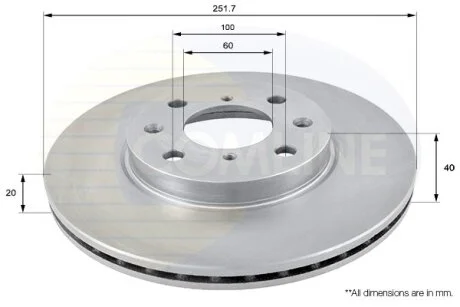 Comline - Диск гальмівний вентильований з покриттям COMLINE ADC0922V