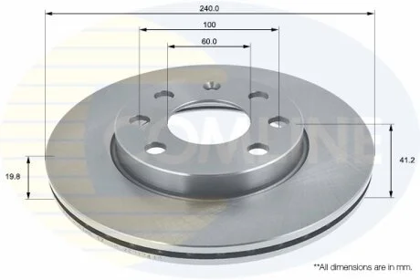 Comline - Диск гальмівний вентильований з покриттям COMLINE ADC1123V