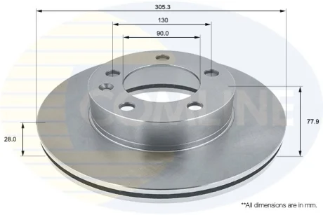 Comline - Диск гальмівний вентильований з покриттям COMLINE ADC1125V