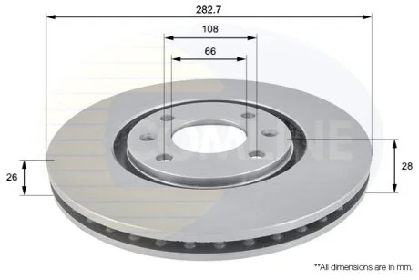 Comline - Диск гальмівний вентильований з покриттям COMLINE ADC1509V