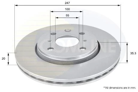 Comline - Диск гальмівний вентильований з покриттям COMLINE ADC1561V
