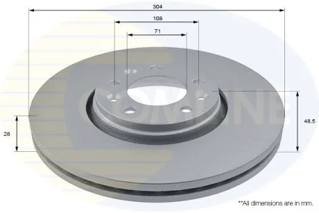 Comline - Диск гальмівний вентильований з покриттям COMLINE ADC1579V