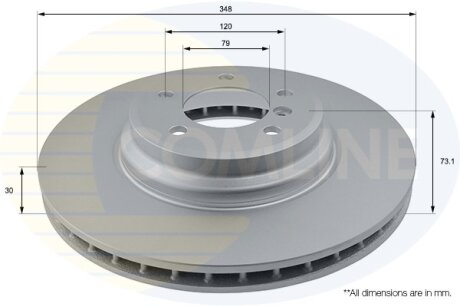 - Диск гальмівний вентильований з покриттям COMLINE ADC1763V