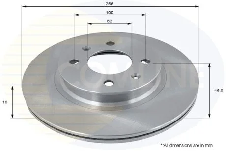 Comline - Диск гальмівний вентильований з покриттям COMLINE ADC2402V