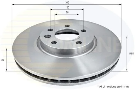 Comline - Диск гальмівний вентильований з покриттям COMLINE ADC2610V