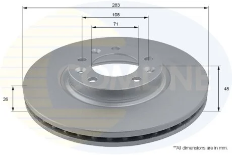 Comline - Диск гальмівний вентильований з покриттям COMLINE ADC2710V