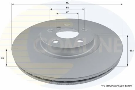 Comline - Диск гальмівний вентильований з покриттям COMLINE ADC2804V