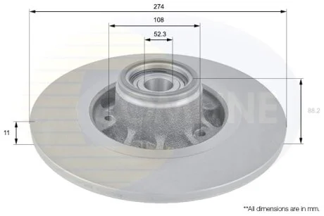 Comline - Диск гальмівний з покриттям COMLINE ADC3009