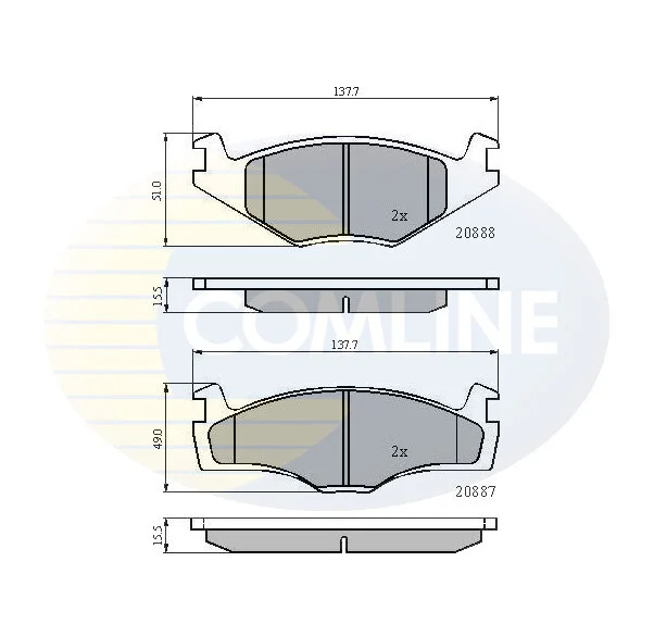Comline - Гальмівні колодки до дисків COMLINE CBP0148 (фото 1)