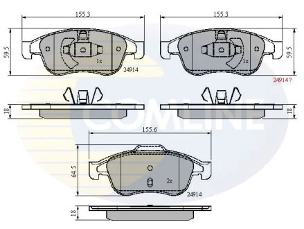 Comline - Гальмівні колодки до дисків COMLINE CBP01677