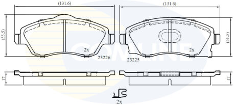 - Гальмівні колодки до дисків COMLINE CBP31112