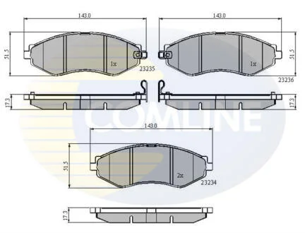 Comline - Гальмівні колодки до дисків COMLINE CBP31188