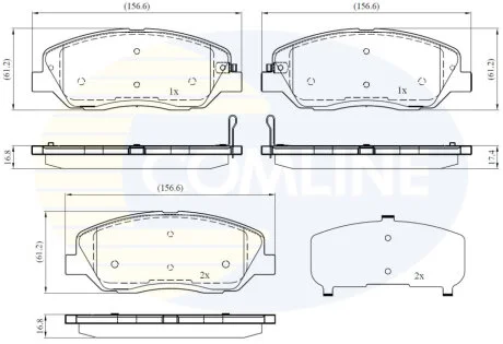 Comline - Гальмівні колодки до дисків COMLINE CBP31676