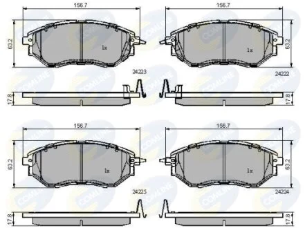 Comline - Гальмівні колодки до дисків COMLINE CBP31762