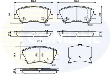 Comline - Гальмівні колодки до дисків COMLINE CBP32152