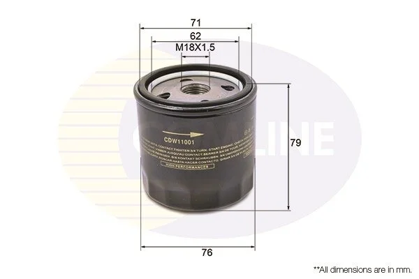 Comline - Фільтр оливи (аналогWL7129/OC90) COMLINE CDW11001 (фото 1)