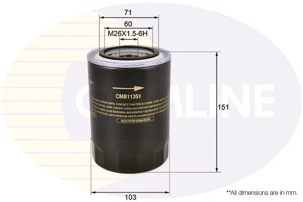 Comline - Фільтр оливи (аналогWL7199/OC297) COMLINE CMB11351 (фото 1)