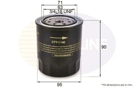 Comline - Фільтр оливи (аналогWL7113/OC133) COMLINE CTY11140
