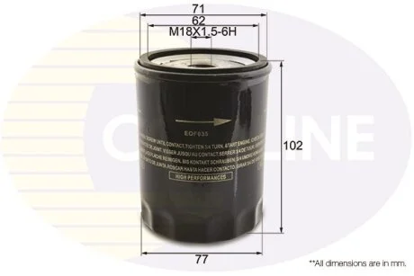 Comline - Фільтр оливи (аналогWL7087/OC81) COMLINE EOF035