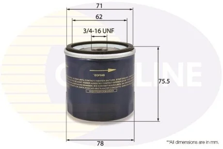 Comline - Фільтр оливи (аналогWL7324/OC501) COMLINE EOF049