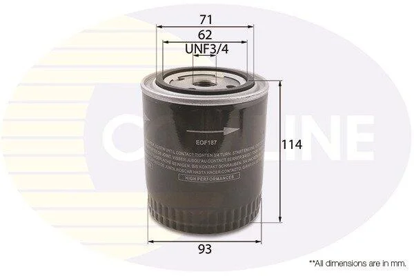 Comline Фільтр оливи COMLINE EOF187 (фото 1)
