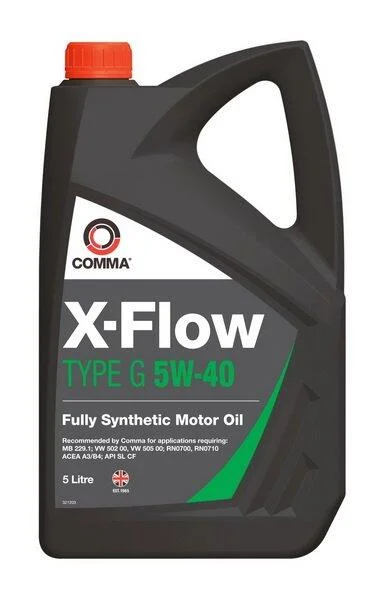 Мастильні матеріали та рідини COMMA XFLOWG5W40SYNT5L (фото 1)