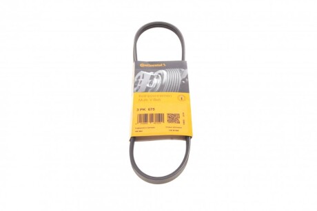 Ремінь генератора поліклиновий CONTINENTAL CONTITECH 3PK675
