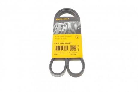 Ремінь генератора поліклиновий CONTINENTAL CONTITECH 4PK1022 ELAST