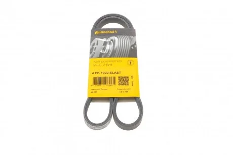 Ремінь генератора поліклиновий CONTINENTAL CONTITECH 4PK1022 ELAST