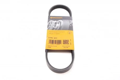 Ремінь генератора поліклиновий CONTINENTAL CONTITECH 4PK611
