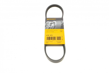 Ремінь генератора поліклиновий CONTINENTAL CONTITECH 4PK673
