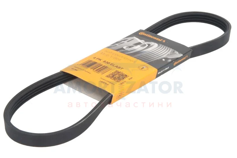 Ремінь генератора поліклиновий CONTINENTAL CONTITECH 4PK830 ELAST (фото 1)