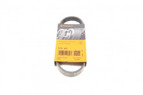 Ремінь генератора поліклиновий CONTINENTAL CONTITECH 5PK491
