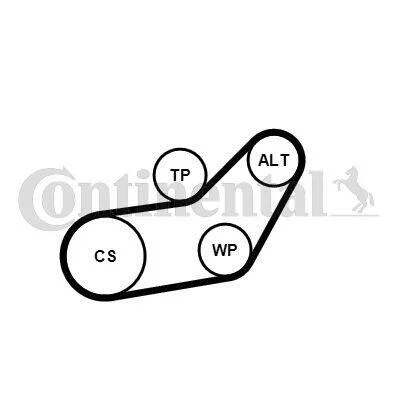 Комплект (ремінь+ролики+помпа) CONTITECH 6PK1045WP1 (фото 1)