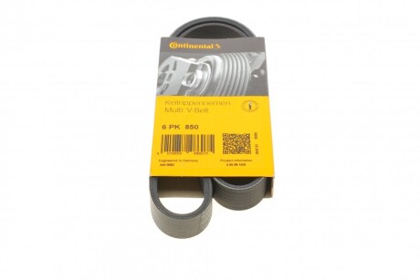 Ремінь генератора поліклиновий CONTINENTAL CONTITECH 6PK850