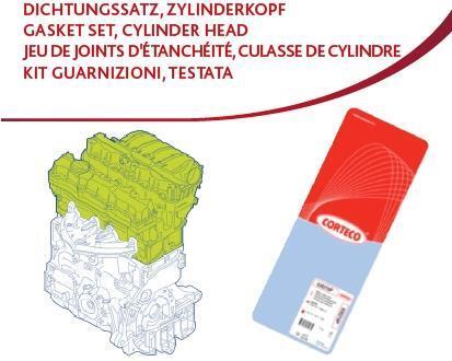 SEAT К-т прокладок гбц VW 1,6/1,8 CORTECO 418754P