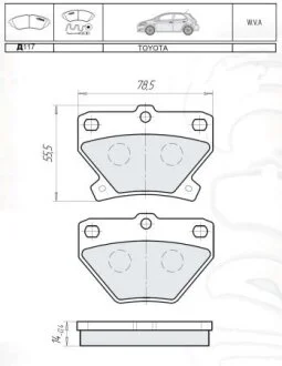 DAFMI INTELLI TOYOTA гальмівні колодки дискові Yaris 99- задн. DAFMI / INTELLI D117E