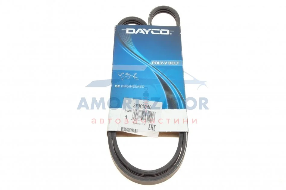 Ремінь генератора поліклиновий DAYCO 3PK1040 (фото 1)