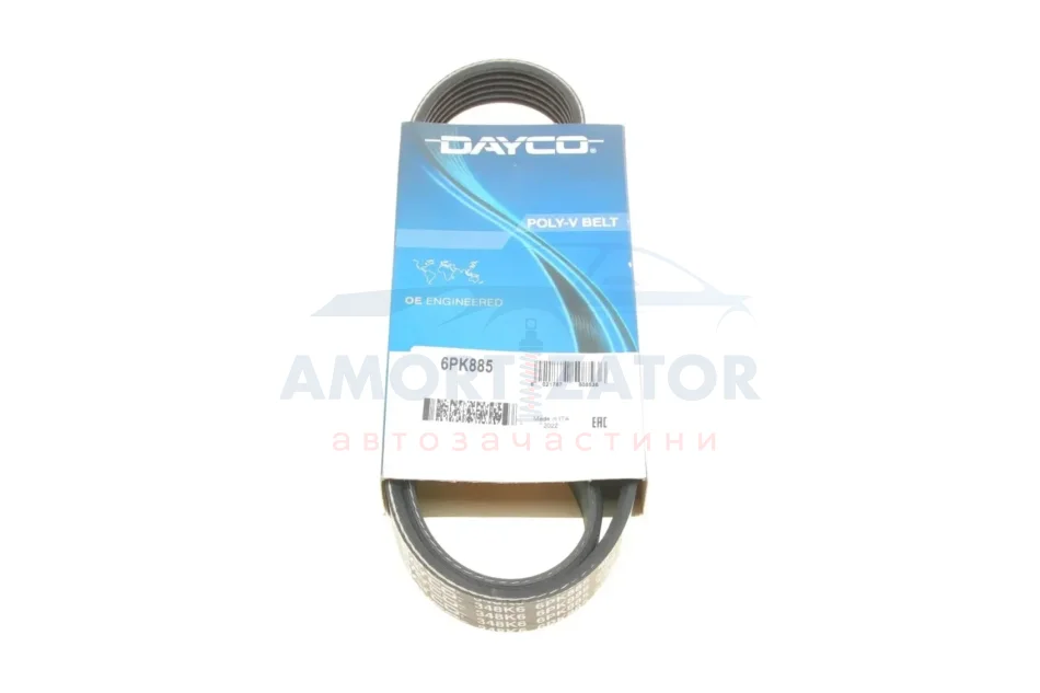 Ремінь генератора поліклиновий DAYCO 6PK885 (фото 1)