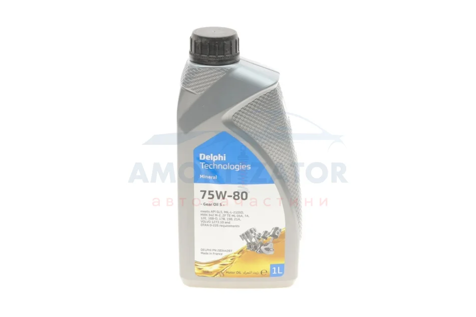 Олива трансмісійна GEAR OIL 5 75W80 1L DELPHI 28344397 (фото 1)