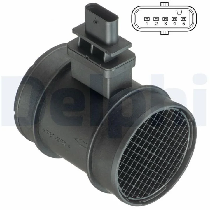 Витратомір повітря (5 pin, модуль) OPEL ASTRA H, ASTRA H CLASSIC, ASTRA H GTC, CORSA D, ZAFIRA B 1.7D 08.06- DELPHI AF1039312B1 (фото 1)