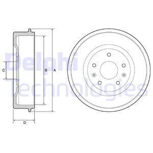 LAND ROVER Гальмівний барабан FREELANDER I 1.8 16V 4x4 98-06 DELPHI BF513